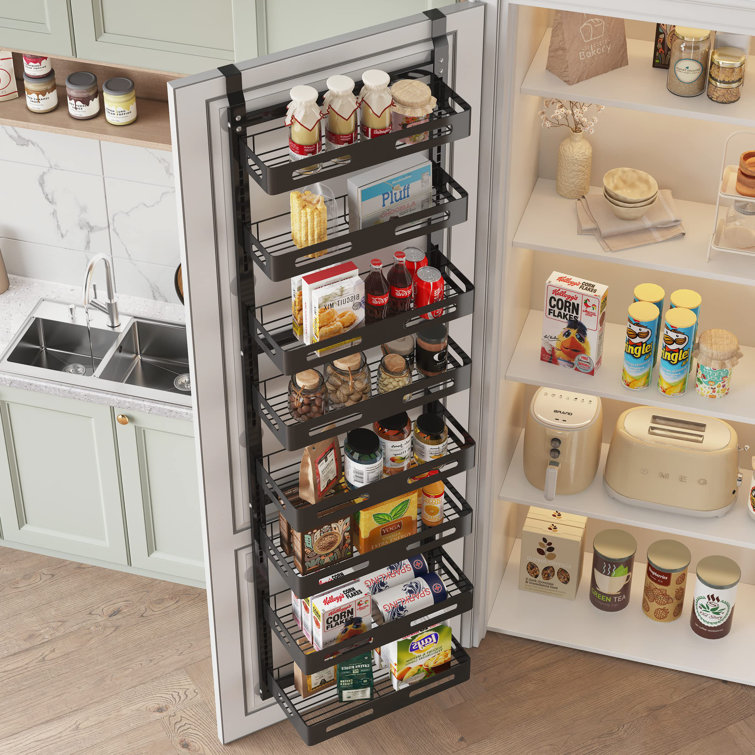 Belfry Kitchen 8 Tier Over Door Spice Rack Hanging Door Storage Kitchen Over Door Storage Kitchen Pantry Organizer Metal Hanging Kitchen Spice Rack Can Organizer Black Wayfair